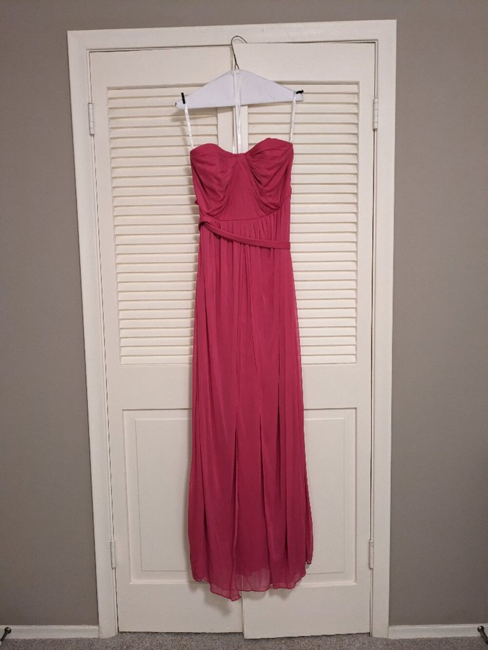 Size 14 Extra Long Tall David's Bridal Pink Fuchsia Bridesmaid Dress